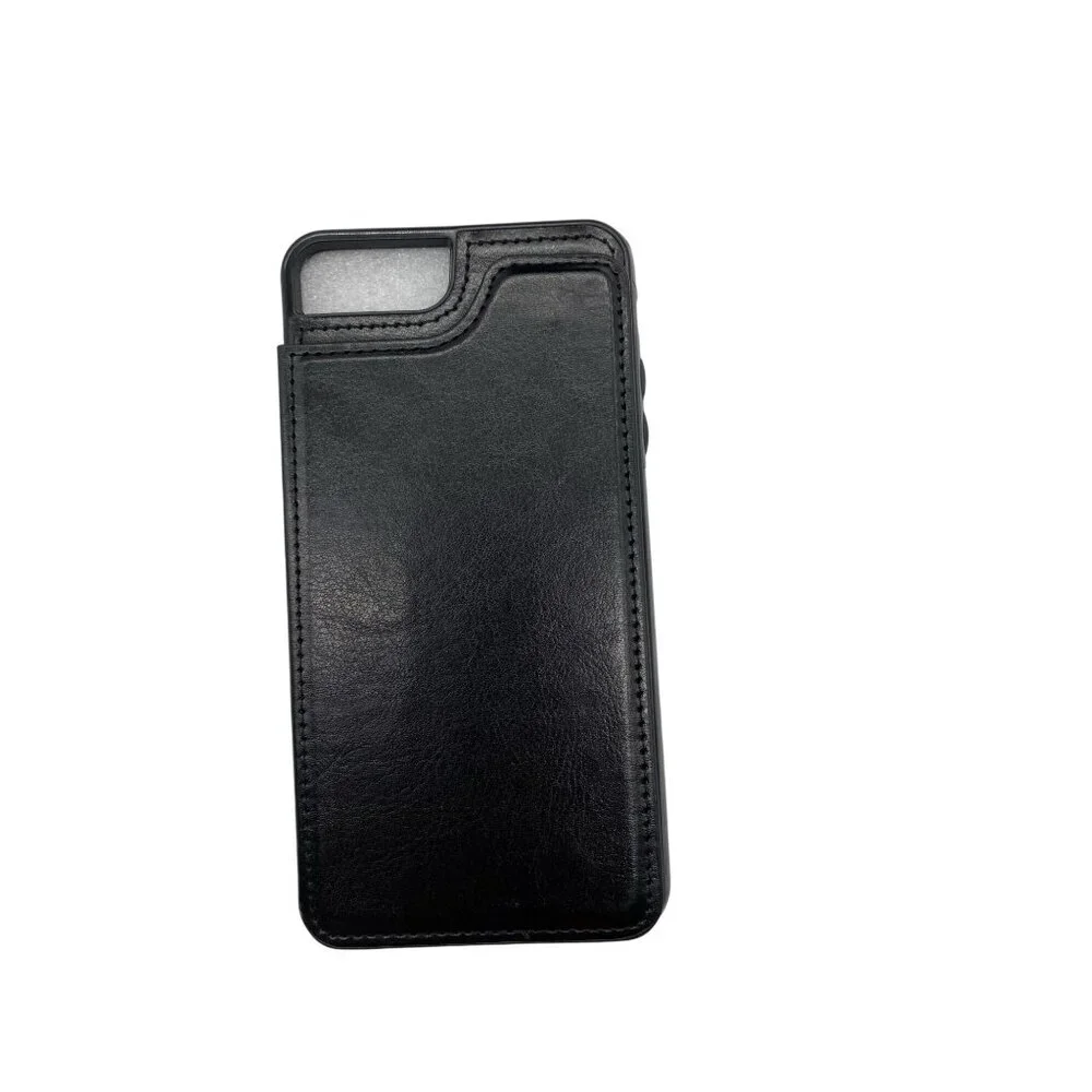 iPhone 7 Plus Wallet Case Black 2-In-1 Design Multiple Card Slots Magnetic Closu